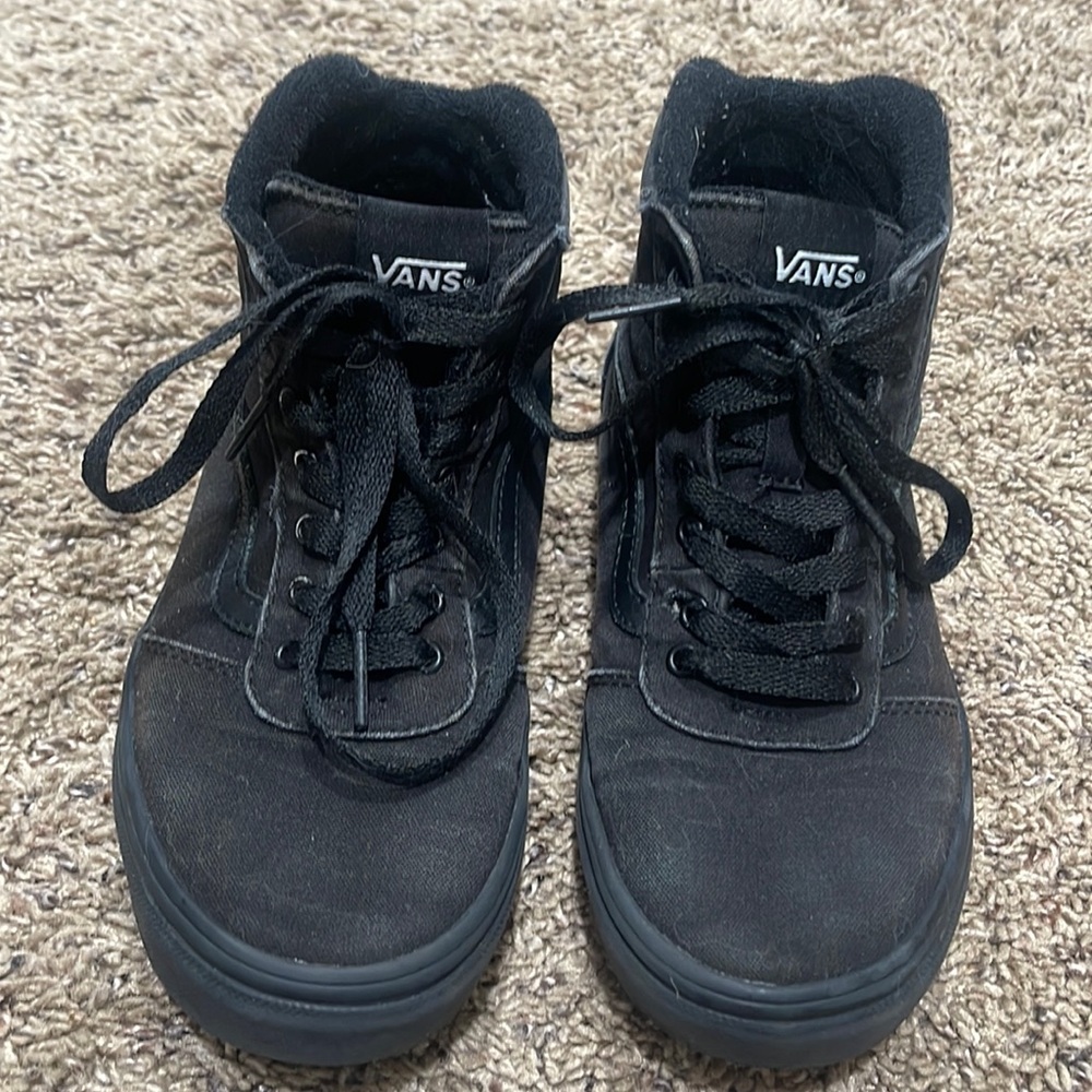 Vans J Ward Mid Black Canvas Lace Up Skate Sneakers Shoes Boys Youth Size 4.5